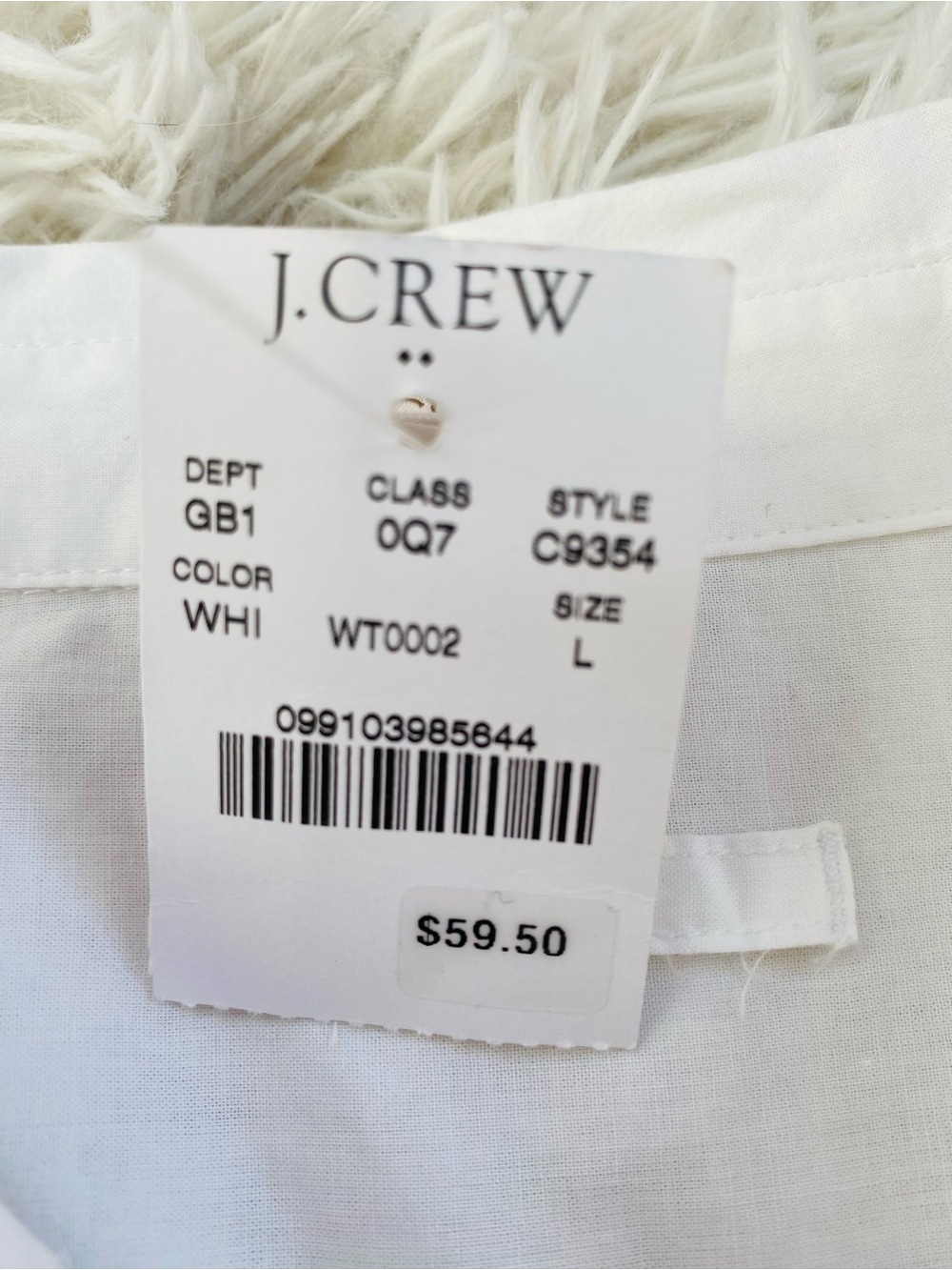 J. Crew NWT White Cotton Popover Tunic Shirt Size Large - Picture 3 of 13